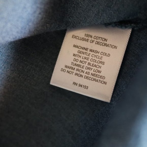 Hannah Tie Neck Denim Studded Peasant Top Tunic  – NWT! - Picture 11 of 13